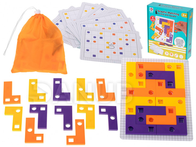 Logikai kirakós játék Tetris + kártyák