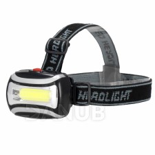 Springos LED-es fejlámpa COB elemekkel, fekete