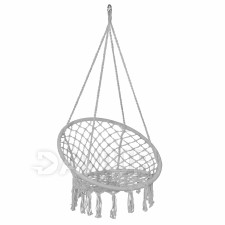 Springos hintaszék háttámlával és bojtokkal - 60x60x44cm - szürke