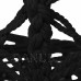 Springos hintaszék háttámlával és bojtokkal - 60x60x44cm - fekete