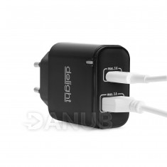 Hálózati Adapter USB + Type-C PD20W gyorstöltéssel - fekete