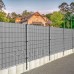 Springos Árnyékoló kerítés szalagok és kapcsok (20db) - PVC - 35m x 4,75cm - 450 g/m2 - világosszürke