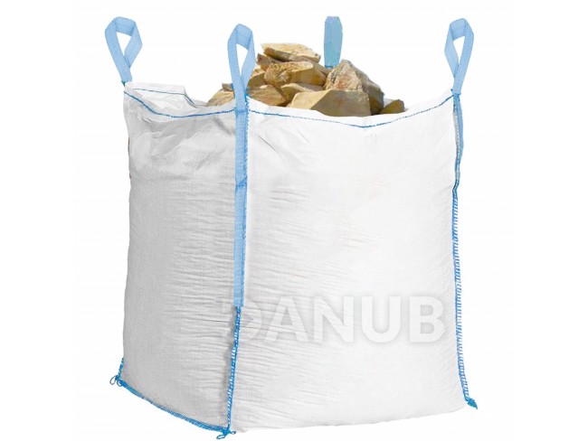 Springos Big Bag 1000 kg teherbírású zsák - fehér kékkel