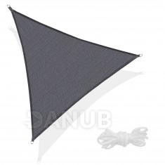 SPRINGOS Árnyékoló ponyva háromszög - 400x400x400cm - sötétszürke