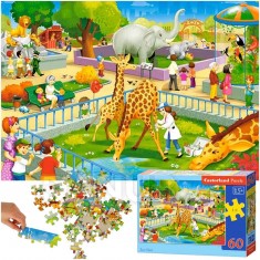CASTORLAND Puzzle 60 darab - Látogatás az állatkertben - 5+