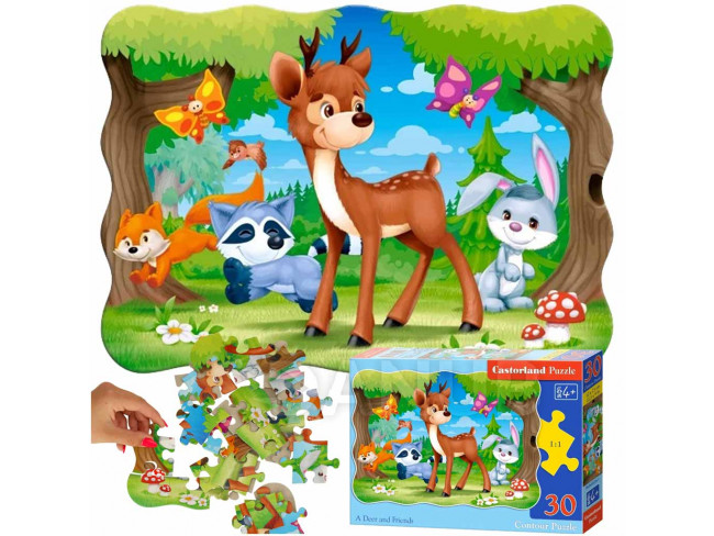 CASTORLAND Puzzle 30 darab - Erdei állatok - 4+