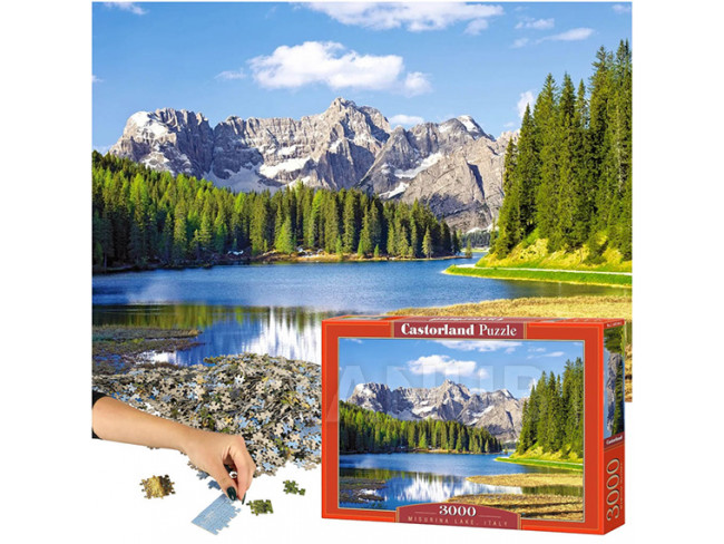 CASTORLAND Puzzle 3000 darab Misurina-tó Olaszország - 92x68cm