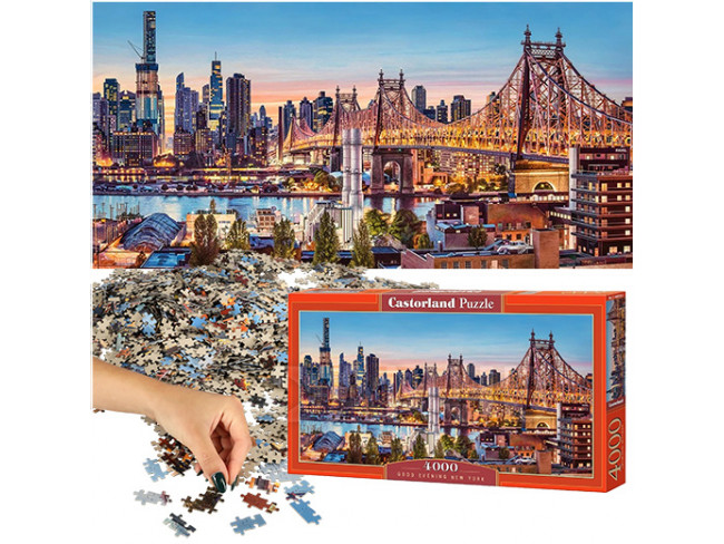 CASTORLAND Puzzle 4000 darab - Este New Yorkban - 138x68cm