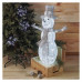 LED karácsonyi hóember, rattan, 82 cm, beltéri, hideg fehér, időzítő
