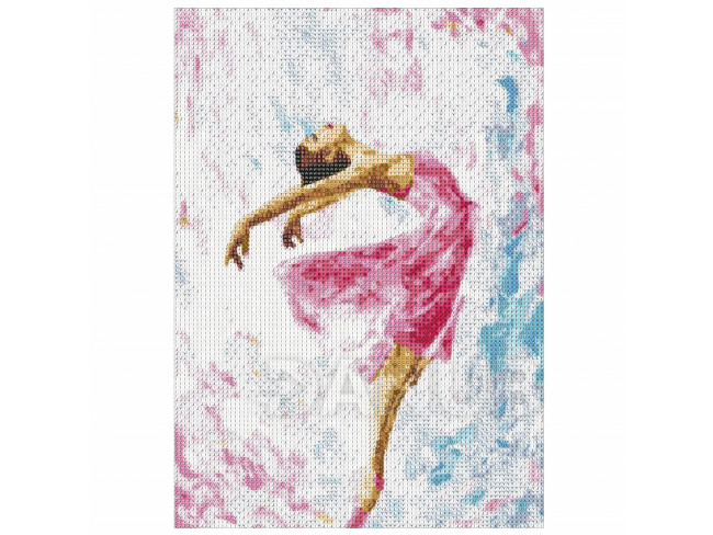 Gyémántfestés - hímzés - 30x40 cm - balett-táncosnő