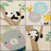 Springos Kétoldalas habszivacs szőnyeg 180x200x1cm - pandák / színes állatok + méter