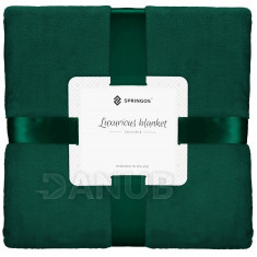 SPRINGOS LUX Plüss takaró - 200x220cm – smaragdzöld