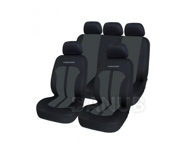 Autós üléshuzat szett - szürke / fekete - 11 db-os - HSA011