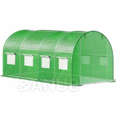 Fóliás kerti üvegház UV4 - 140g/m2 - 4,5x2x2 m - zöld