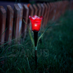 LED-es szolár tulipánlámpa - sárga / piros / rózsaszín - 31 cm - 12 db / kínáló
