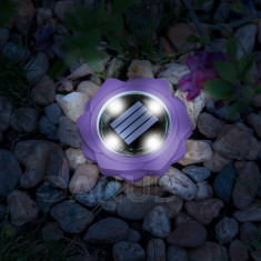 LED-es leszúrható szolár lámpa - lila - hidegfehér - 11,5 x 2,3 cm