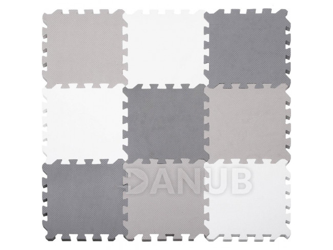 SPRINGOS Hab puzzle négyzetek - 95,5x95,5x1cm - szürke, grafit, fehér