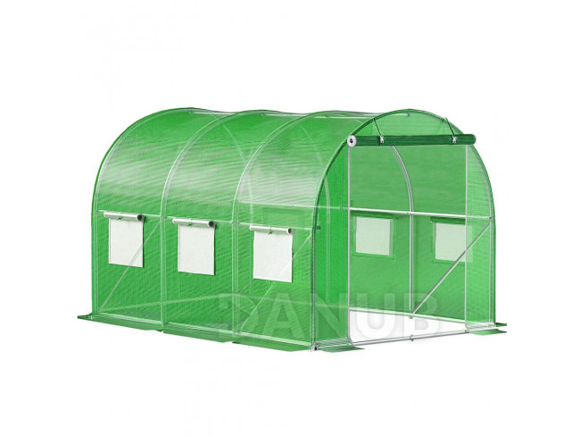 Springos Fóliás kerti üvegház UV4 - 140g/m2 - 3x2x2 m - zöld