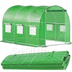 Alagút üvegházi pótfedél - fólia - 3x2x2x m - UV-4 - 140g/m - zöld