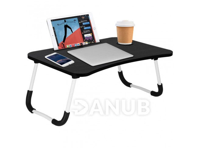 Springos Összecsukható laptop asztal - fekete