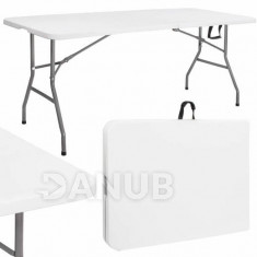SPRINGOS Összecsukható kerti vendéglátó asztal - 180cm - fehér