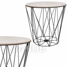 SPRINGOS Vintage huzalasztal szögletes 30 cm - fekete