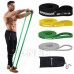 SPRINGOS Fitness edzőgumi - 4 darabos szett - szürke / zöld / sárga / fekete