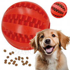 Springos Játék kutyának - labda lyukakkal - piros