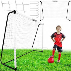 Acél futball edzőkapu - 300x200x90 cm - fekete-fehér