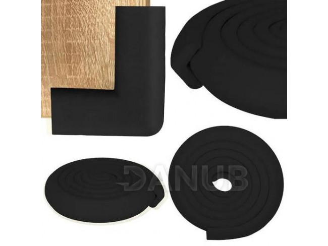 Springos Habszivacs védőszalag bútorszélekhez - 200 cm - fekete