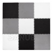 SPRINGOS Habszivacs puzzle négyzetek - 179x179cm - fehér, szürke, fekete