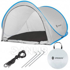 Összecsukható strand Pop-up sátor 200x120 cm - szürkéskék