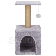 Springos Szizál macskakaparófa játékokkal - 3 szint - 62 cm - szürke