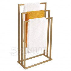 Háromkaros törölközőtartó állvány - 84x45x21 cm - arany 