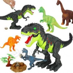 Springos Dinoszaurusz figurakészlet -T-Rex jár és tojásokat rak