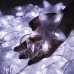 Karácsonyi LED fényfüggöny kültéri - csillagok  - programok - időzítő + távirányító - 136LED - 2M Hideg fehér