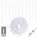 Karácsonyi LED fényfüggöny kültéri - programok - időzítő + távirányító - 300LED - 12M Hideg fehér