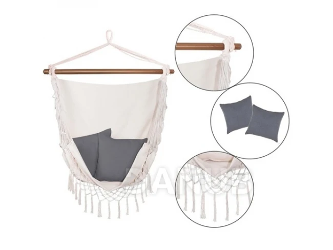 hintafotel bojtokkal 130x100cm - fehér