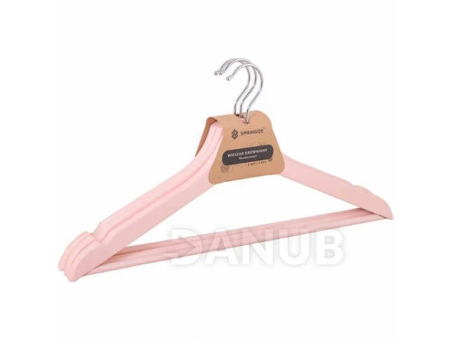 Fa vállfák - 3 db - rózsaszín