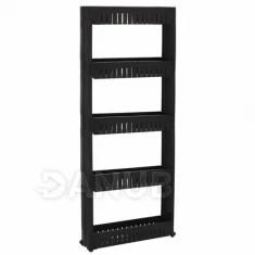 Mobilis fürdőszoba szekrény kerekeken 5 szint - fekete