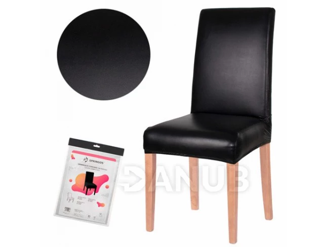 Univerzális székhuzat  - bőr fekete