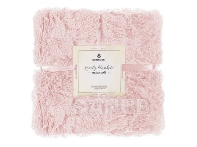 Kétoldalas gyapjútakaró 160x200cm - rózsaszín