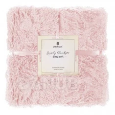 Kétoldalas gyapjútakaró 200x220cm - rózsaszín