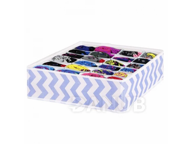 Fehérnemű szervező - 24 rekesz - kék-fehér