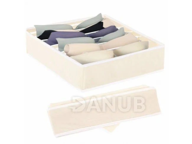 Fehérnemű szervező - 7 rekesz - bézs