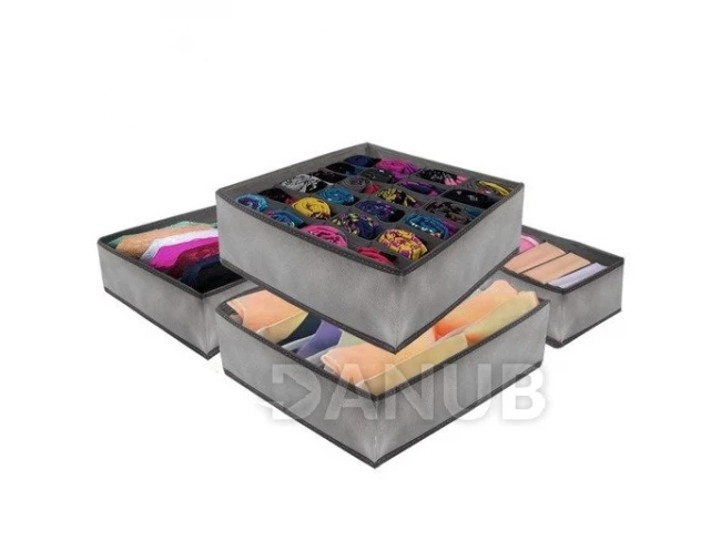 Fehérnemű rendszerező - készlet 4 db - szürke