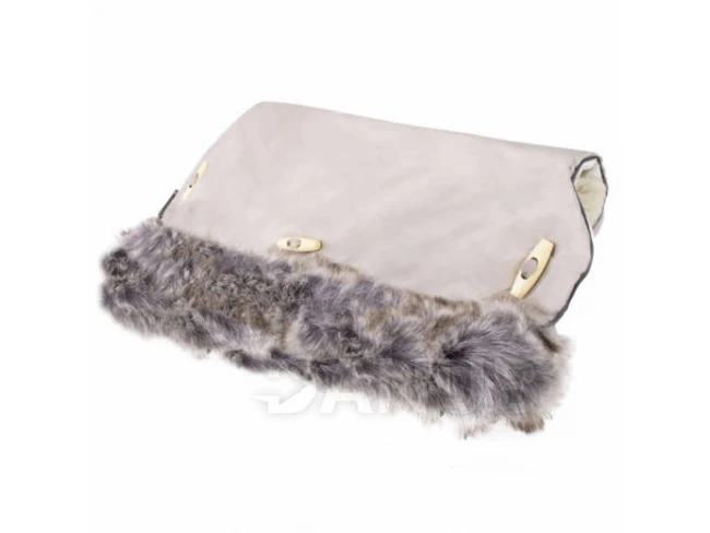 Clasic szőrmével ellátott kézmelegítő babakocsira - bézs