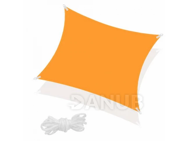 Árnyékoló ponyva négyzet 500x500cm - narancssárga Árnyékoló ponyva négyzet 500x500cm - narancssárga