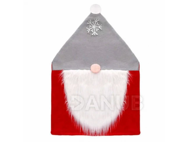 Karácsonyi székhuzat - manó - piros