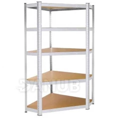 Fém sarokállvány 5 polccal - 180x90x40cm